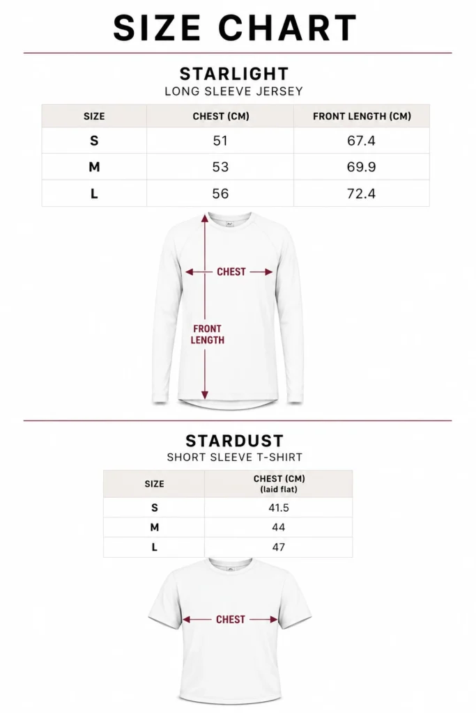 Striix Supply - Size Chart